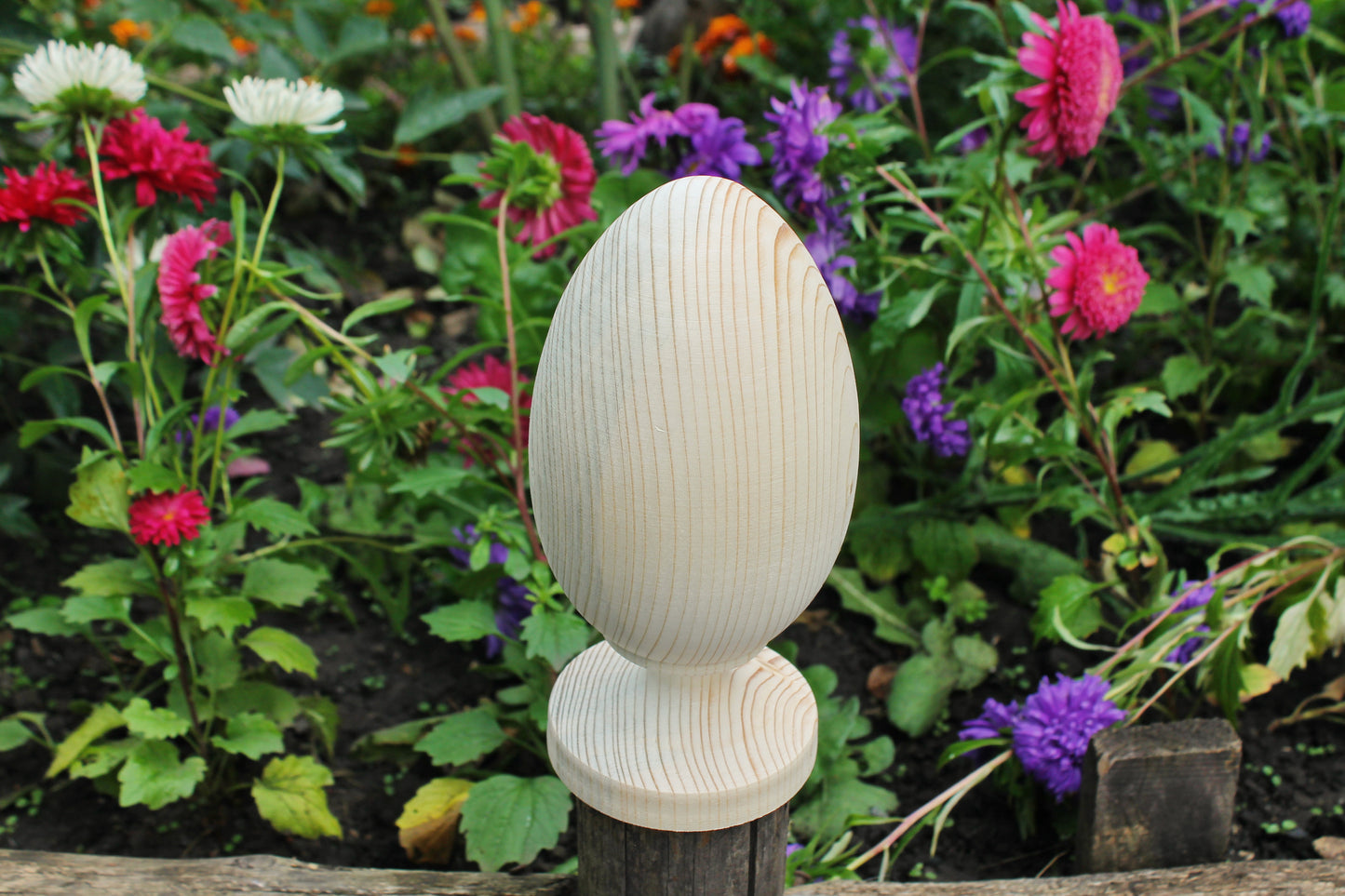 Big Wooden egg 200 mm - 7.9 inches - unfinished natural eco friendly - made of spruce wood