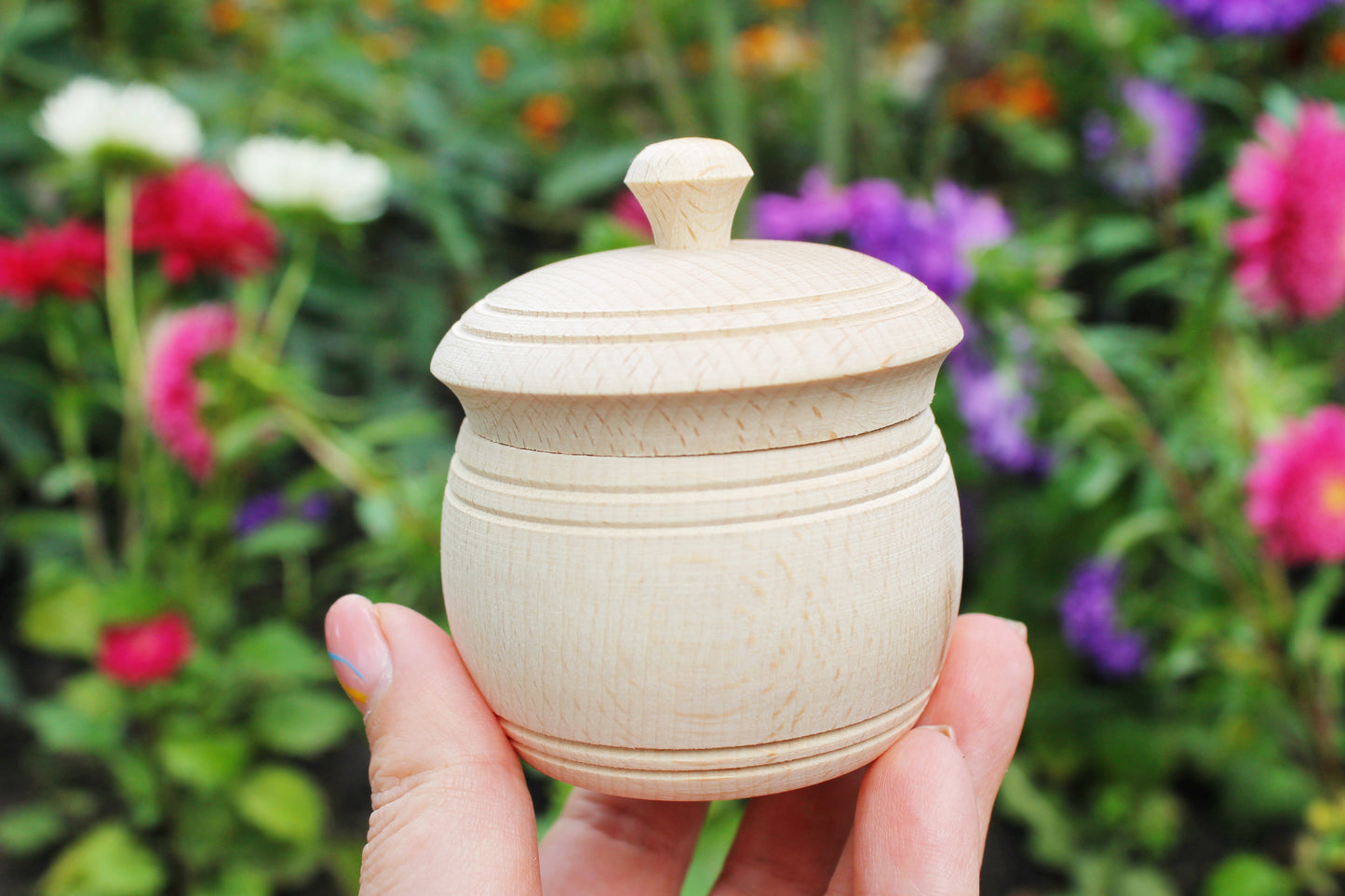 Unfinished small wooden barrel (keg) 2.4 x 2.6 inches - natural eco-friendly - made of beech wood