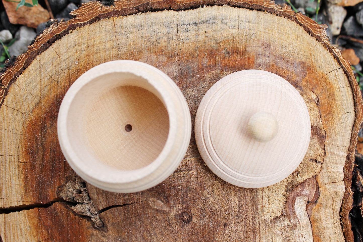 Unfinished small wooden barrel (keg) 2.4 x 2.6 inches - natural eco-friendly - made of beech wood