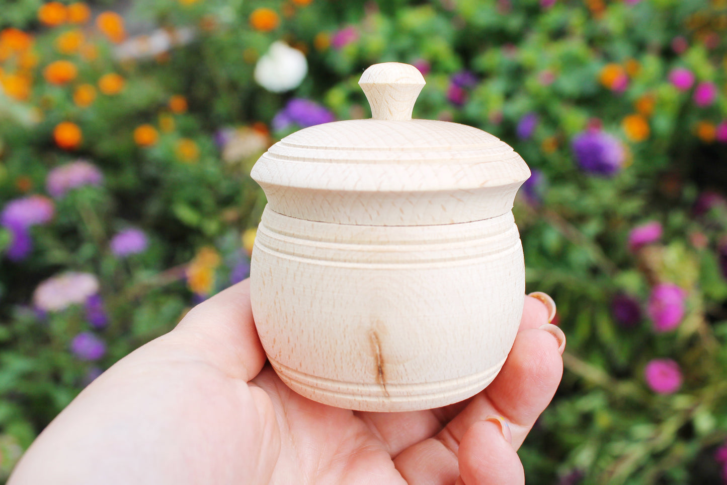 Unfinished small wooden barrel (keg) 2.4 x 2.6 inches - natural eco-friendly - made of beech wood