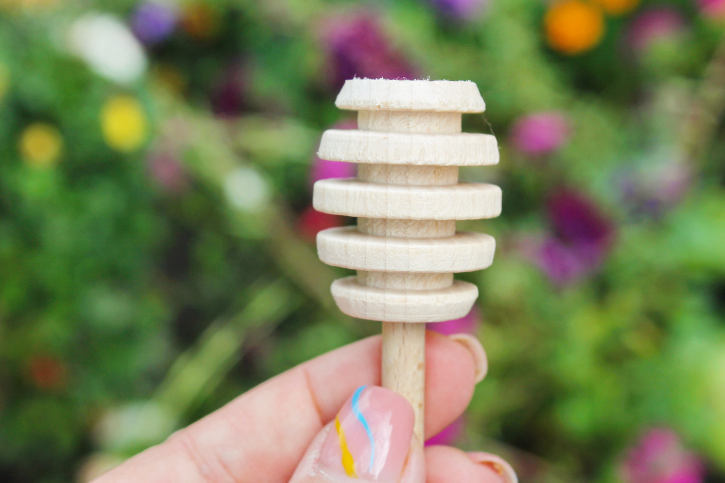 Wooden unfinished handmade honey spoon, honey stick - made of beech wood - 6.7 inches long - 1 inch - size of a head
