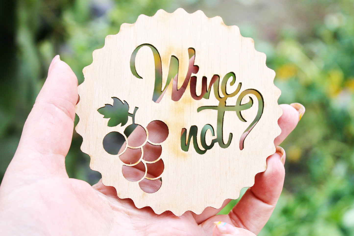Wine Drink Wooden Coasters - unfinished coasters 3.8 inches - made of high quality plywood - table decor, Modern coasters