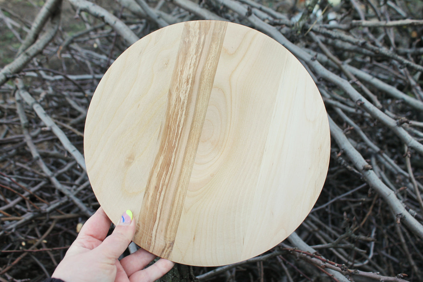 Wooden plate 25 cm 9.8 inches - unfinished natural eco friendly - made of beech wood