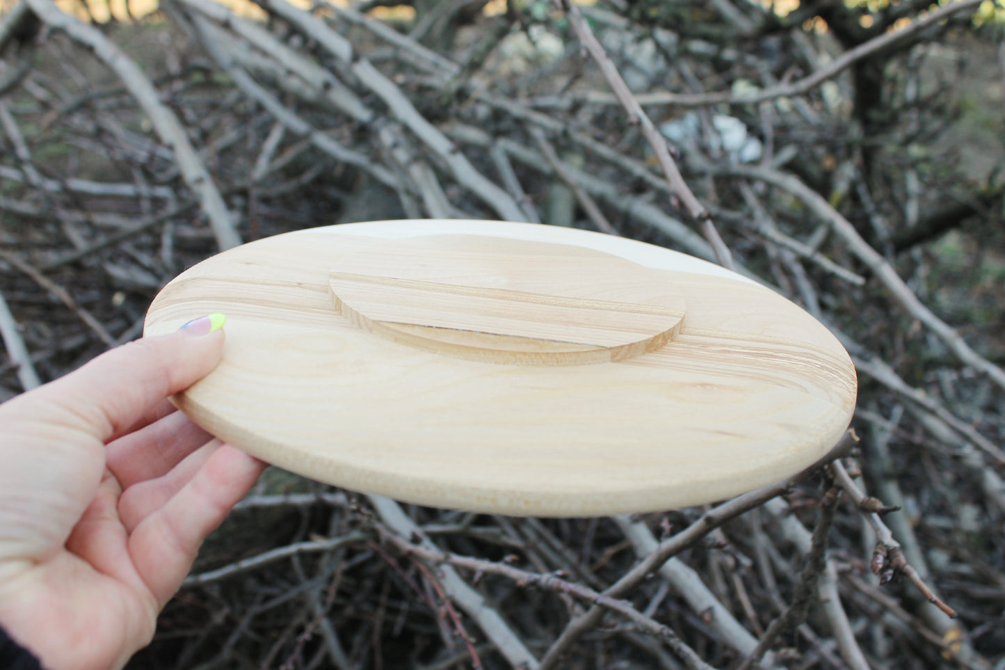Wooden plate 25 cm 9.8 inches - unfinished natural eco friendly - made of beech wood
