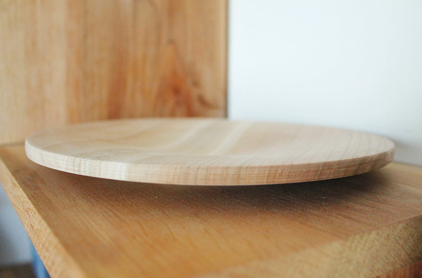 Wooden plate 25 cm 9.8 inches - unfinished natural eco friendly - made of beech wood