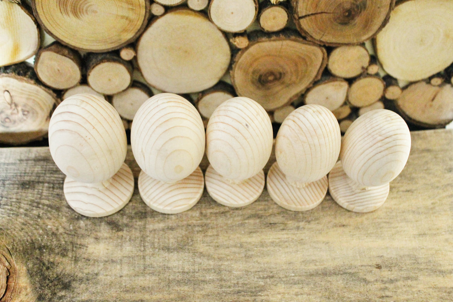 Wooden egg 80-95 mm 3-3.7 inches - unfinished natural eco friendly - made of spruce wood