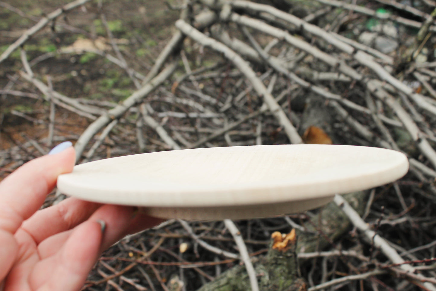 Wooden plate 18 cm 7.1 inches - unfinished natural eco friendly - made of beech wood