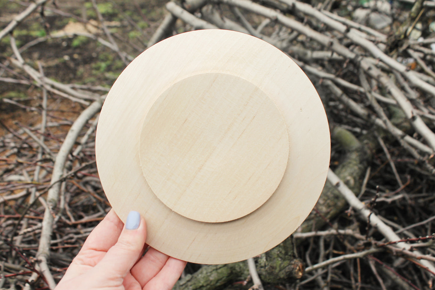 Wooden plate 18 cm 7.1 inches - unfinished natural eco friendly - made of beech wood