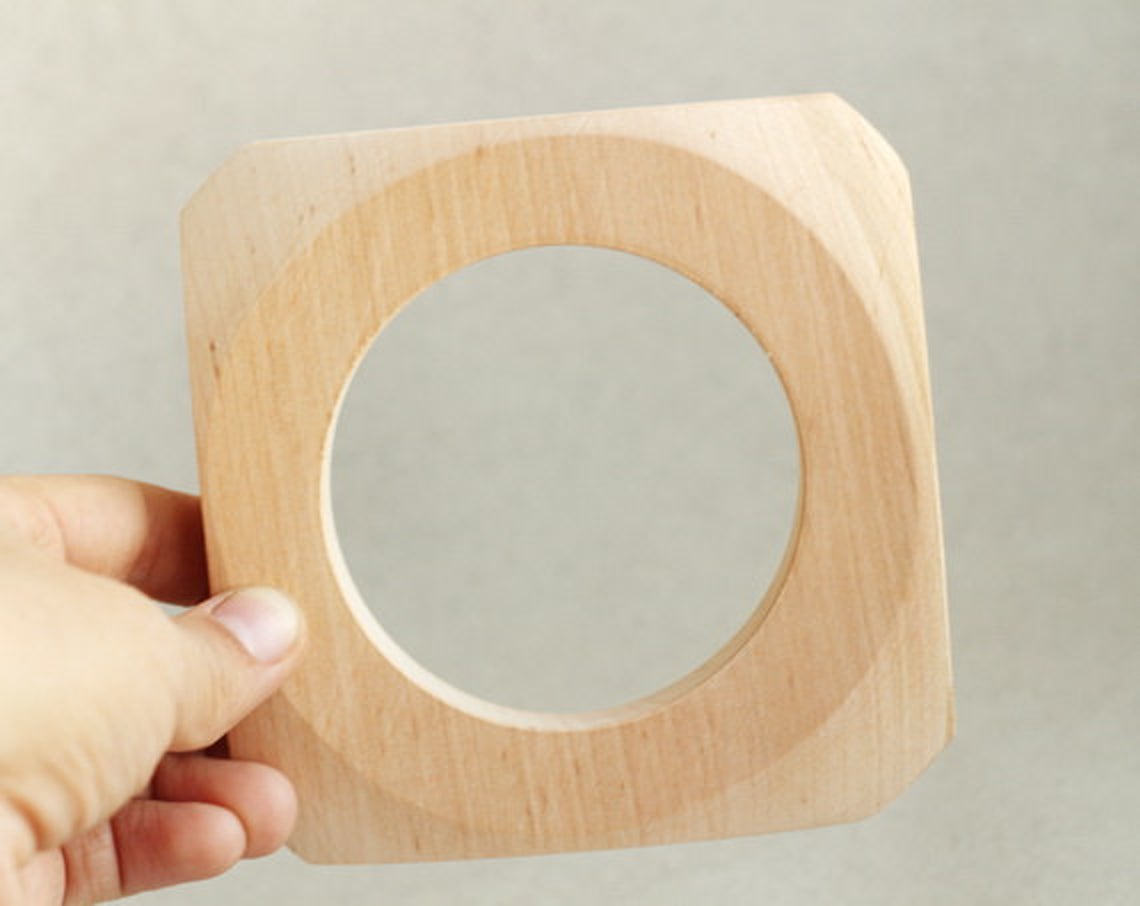 Wooden bracelet unfinished square - socket bracelet - natural eco friendly