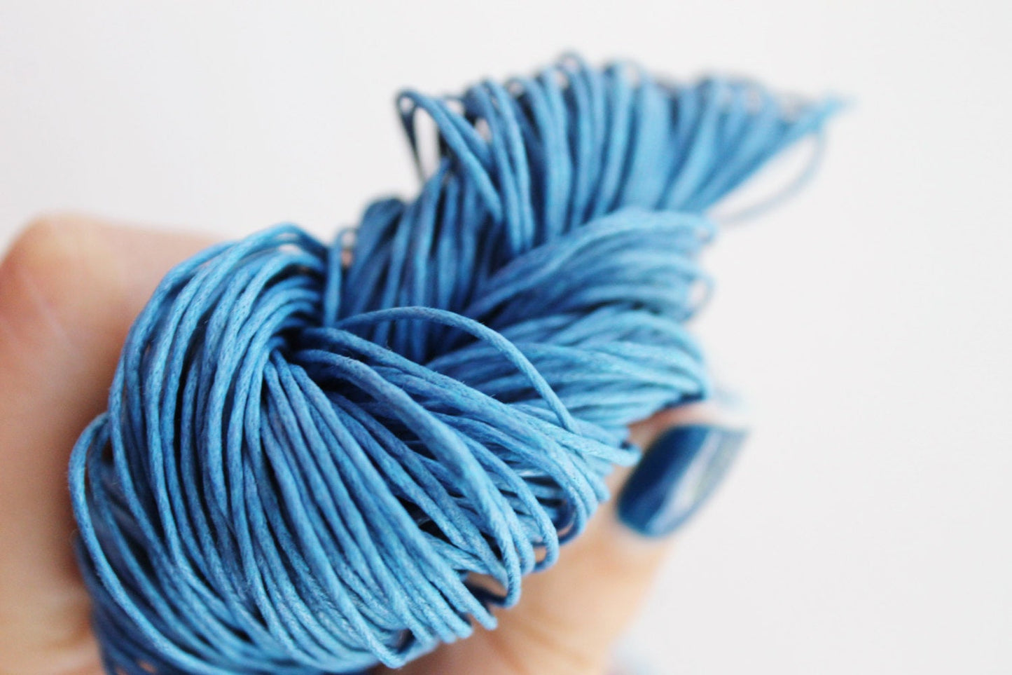 Blue Wax Cotton Cord 1mm 10 meters - 10,9 yards or 32,8 feet