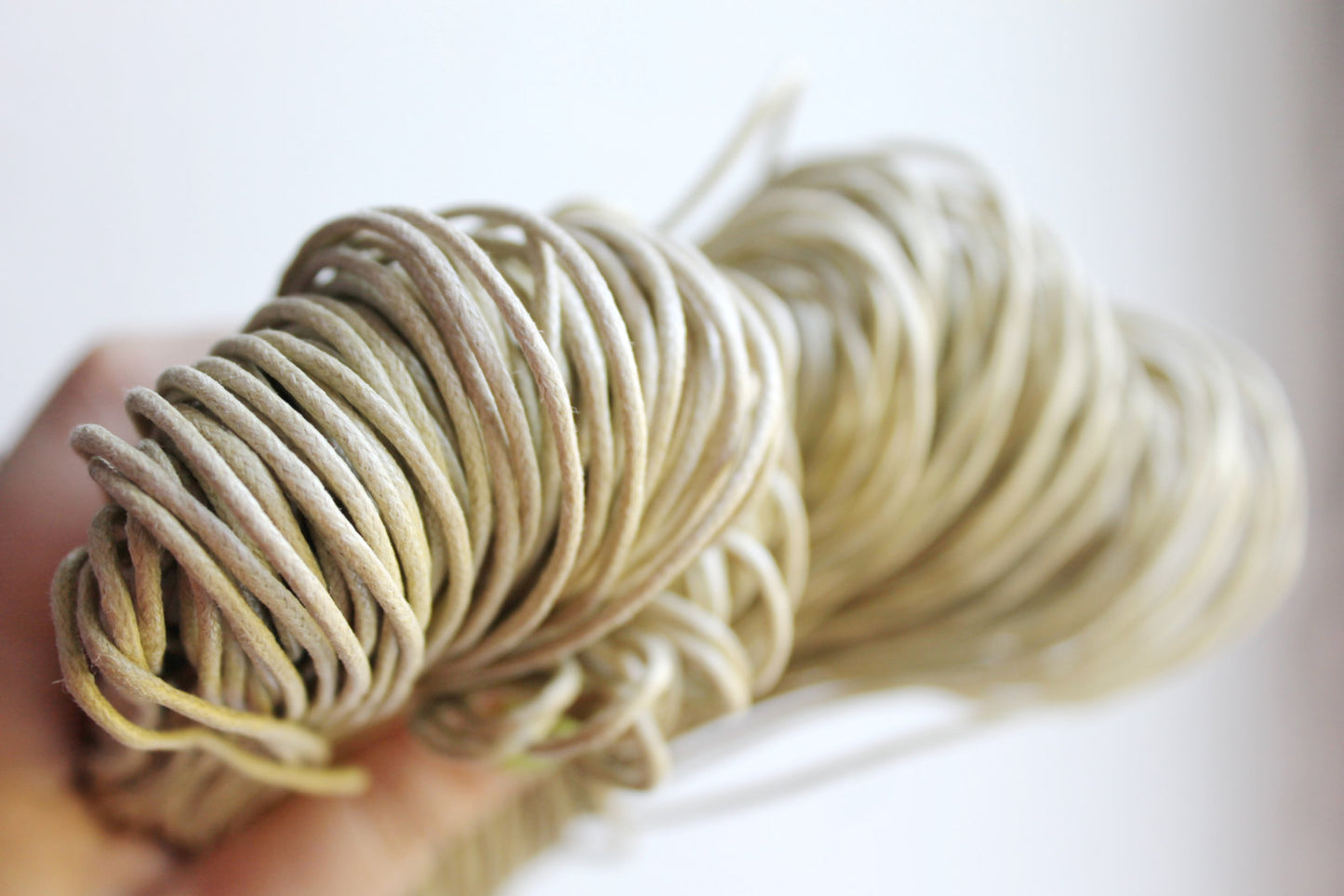 Beige Wax Cotton Cord 1.5 mm 10 meters - 10,9 yards or 32,8 feet