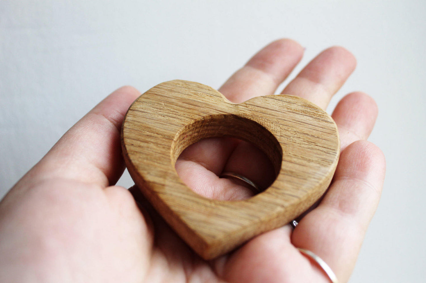 HEART Ash wood heart-teether, natural, eco-friendly - made of ash wood