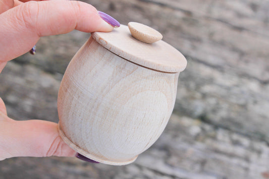 Unfinished wooden barrel (keg) 68 mm x 65 mm - natural eco-friendly - made of beech wood