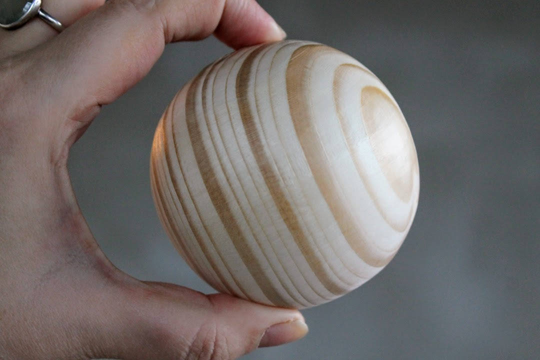75 mm (pine wood) big wooden bead (wooden ball) WITHOUT hole - natural eco friendly