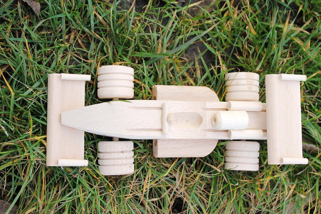 Racing-car, wooden toy, made from eco friendly beech tree