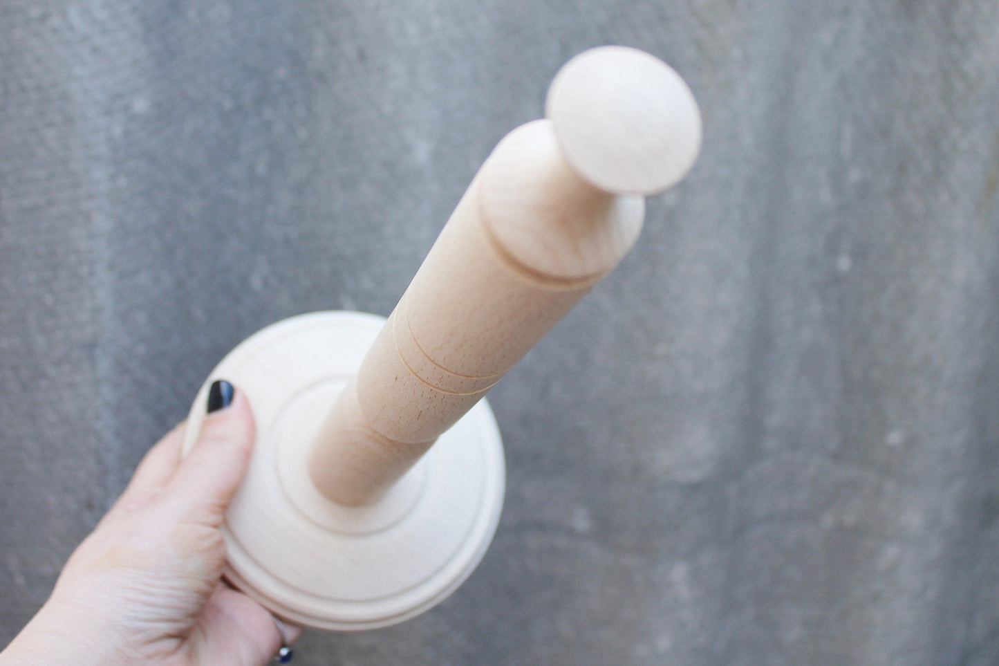 Wooden holder for paper towels - unfinished wood - made of linden wood