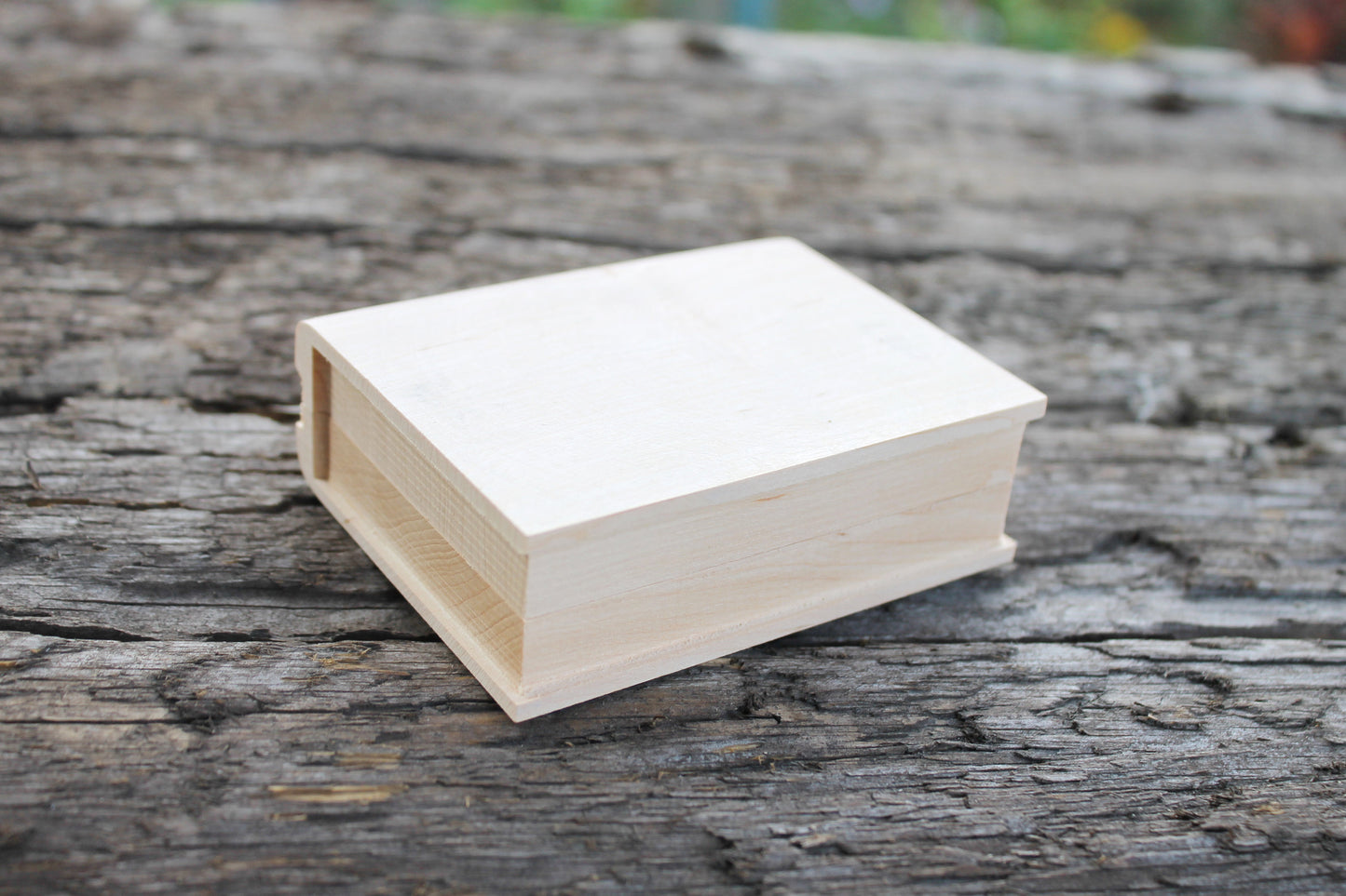 Book-box 95x75 mm - eco-friendly - made of alder wood - wooden book