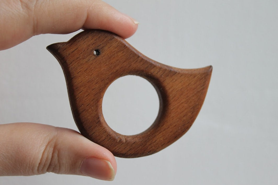 Bird-teether, natural, eco-friendly - Natural Wooden Toy - Teether - Handmade wooden teether
