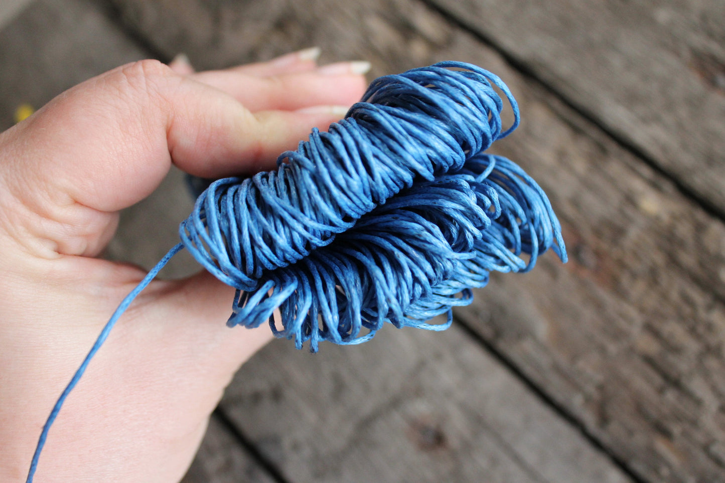 Sapphire Wax Cotton Cord 1mm 10 meters - 10,9 yards or 32,8 feet