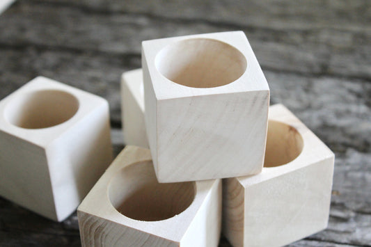 45 mm - Square unfinished wooden box - without lid - natural, eco friendly - 1.77 inches - Wedding ring box