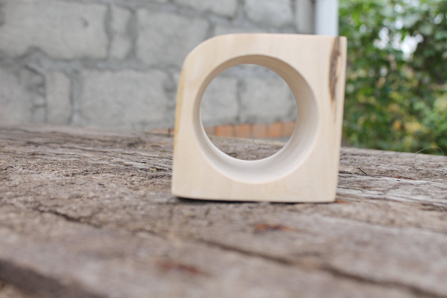90 mm BIGest Wooden bangle unfinished - natural eco friendly - Linden wood