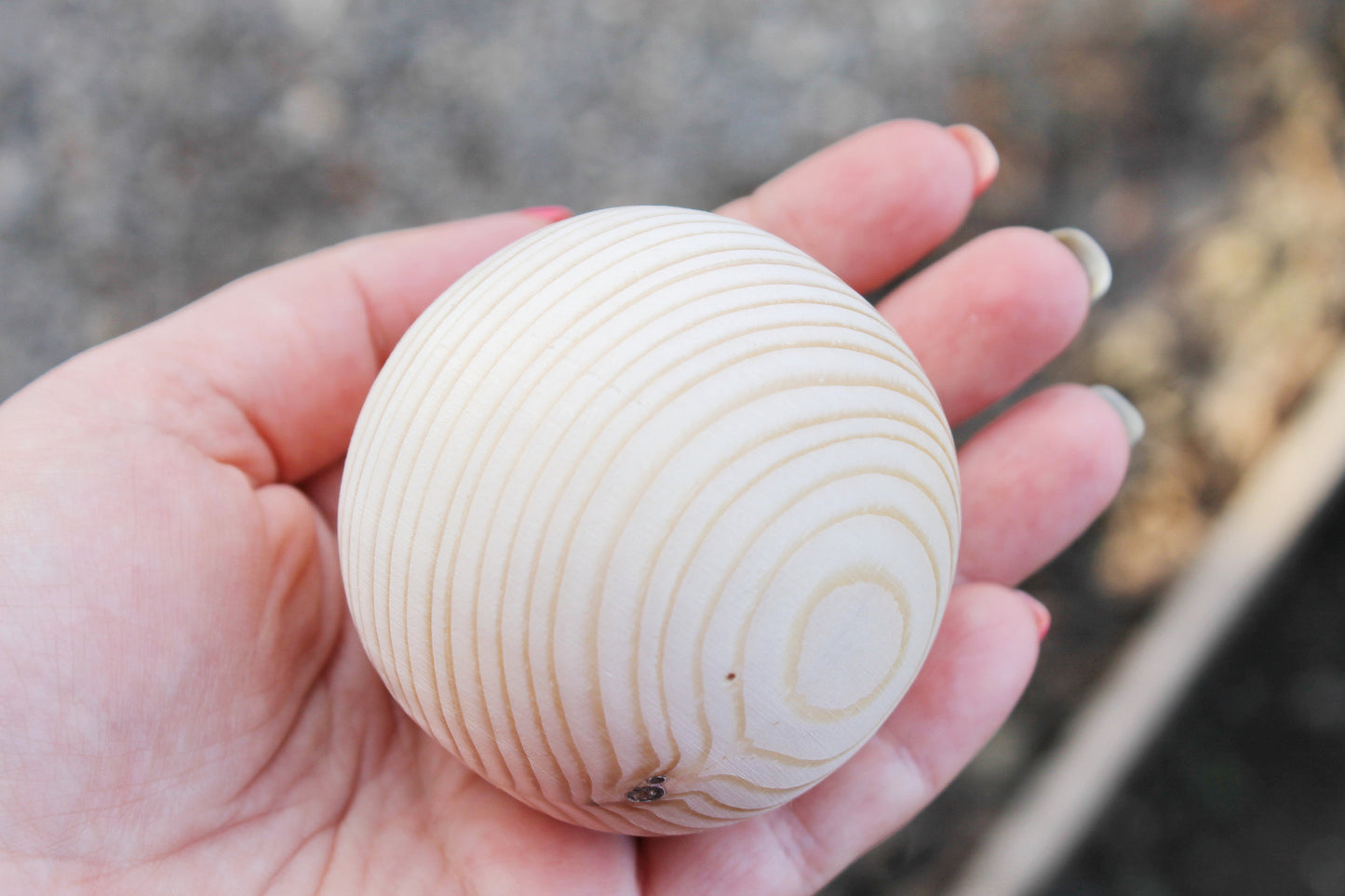 60 mm big wooden bead (wooden ball) WITHOUT hole - natural eco friendly - spruce wood