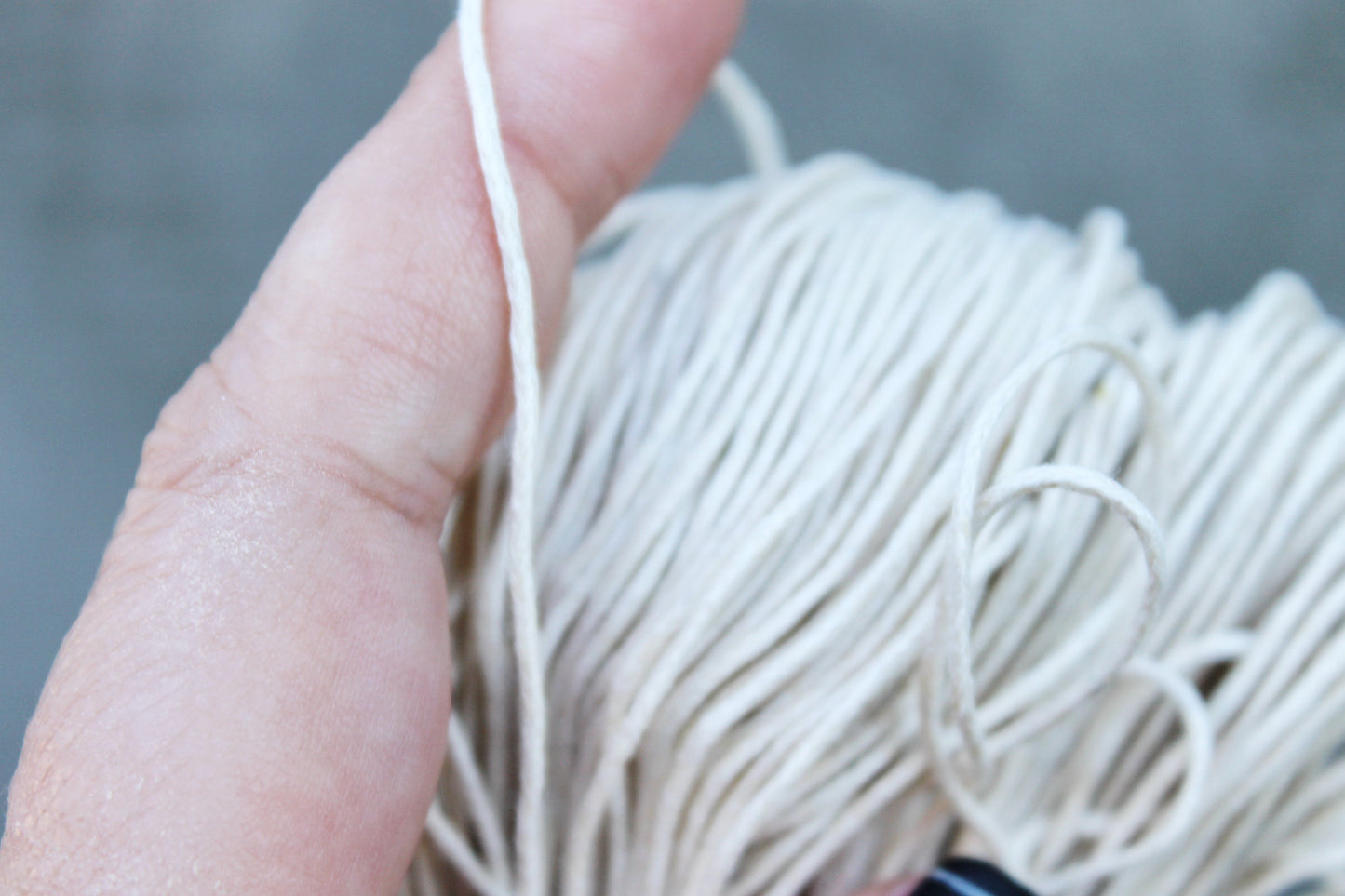 Beige Wax Cotton Cord 1 mm 10 meters - 10,9 yards or 32,8 feet