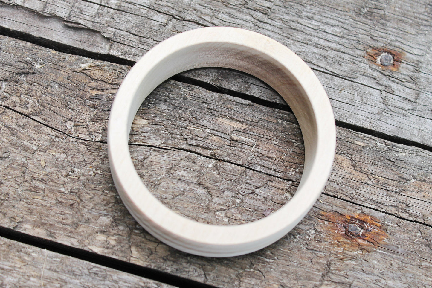 20 mm Wooden bracelet unfinished round straight - natural eco friendly