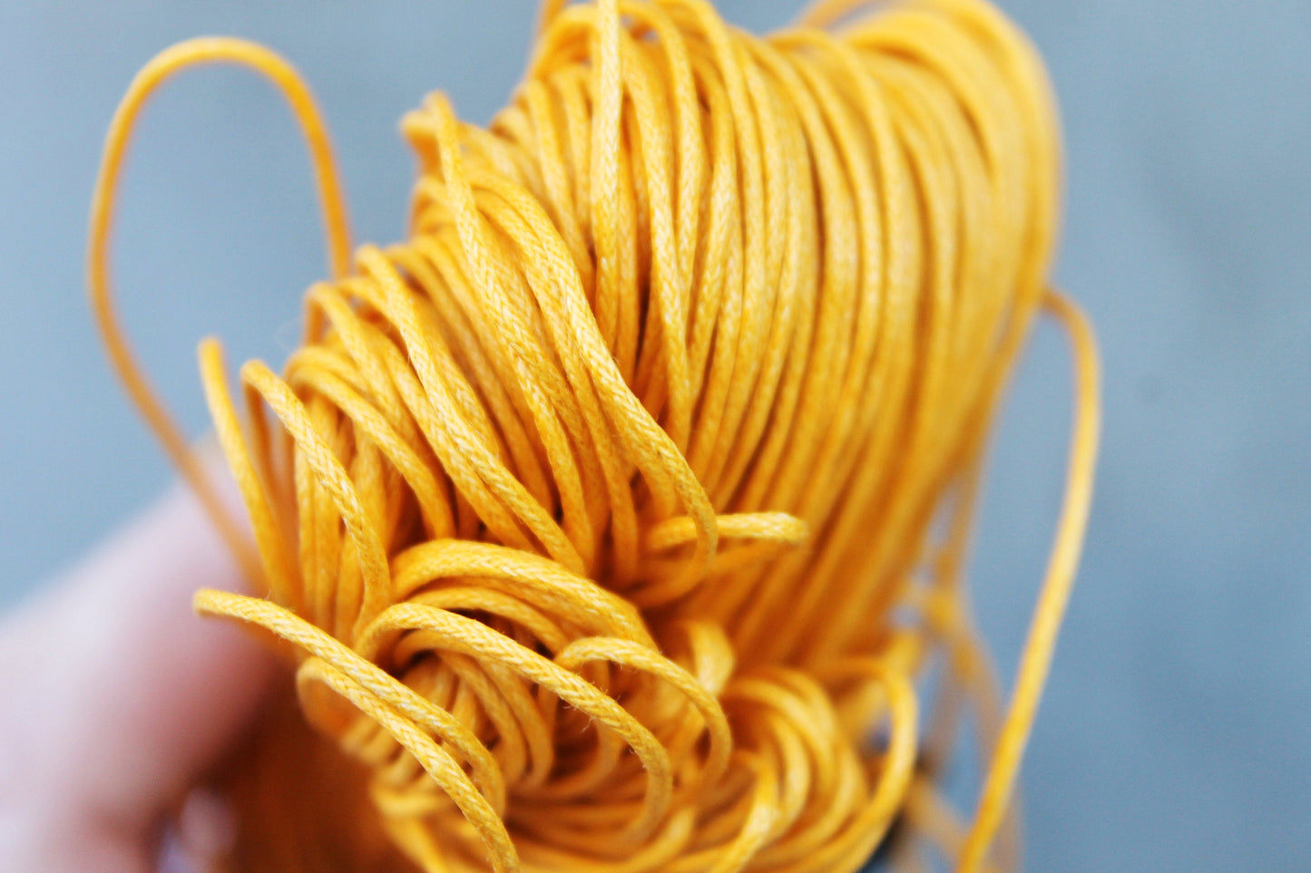 Light orange Wax Cotton Cord 1 mm 10 meters - 10,9 yards or 32,8 feet