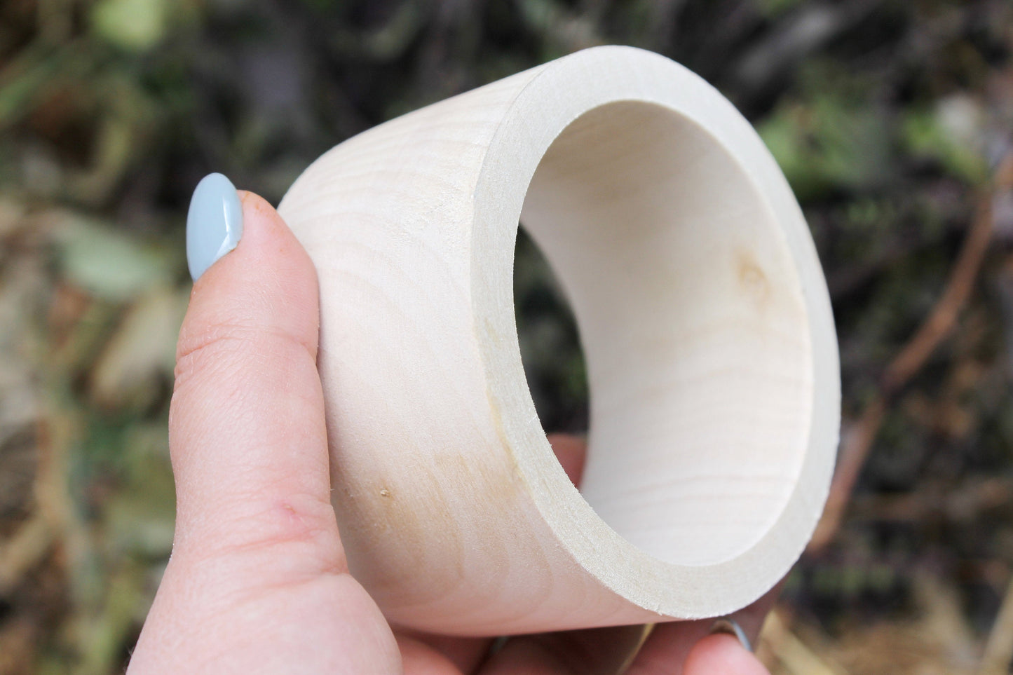 40 mm Wooden bracelet unfinished round - natural eco friendly