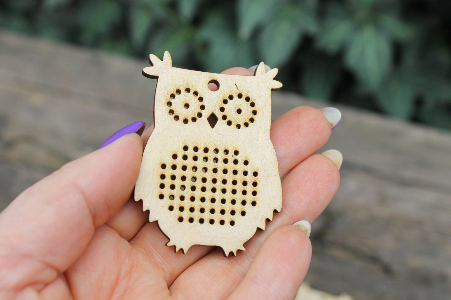 SET OF 5 - Cross stitch pendant blank OWL - owl blanks Wood Needlecraft Pendant, Necklace or Earrings