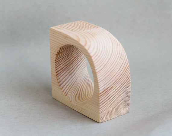 45 mm Wooden cuff unfinished corner - natural eco friendly