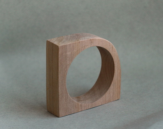25 mm Wooden bangle unfinished corner - natural eco friendly