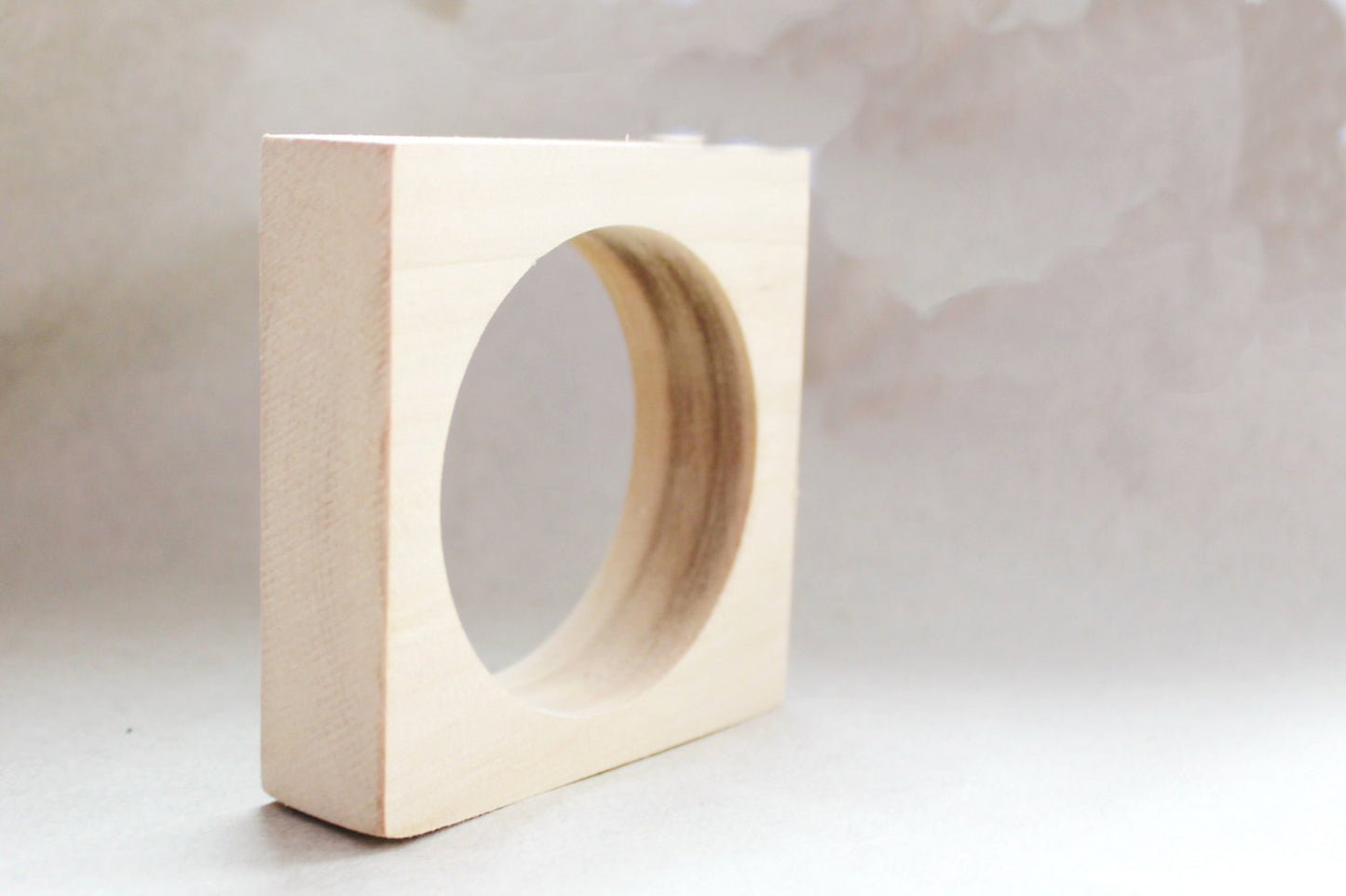 Wooden square bangle/bracelet 25 mm - 1 inches - unfinished bracelet - natural eco friendly - made of linden wood