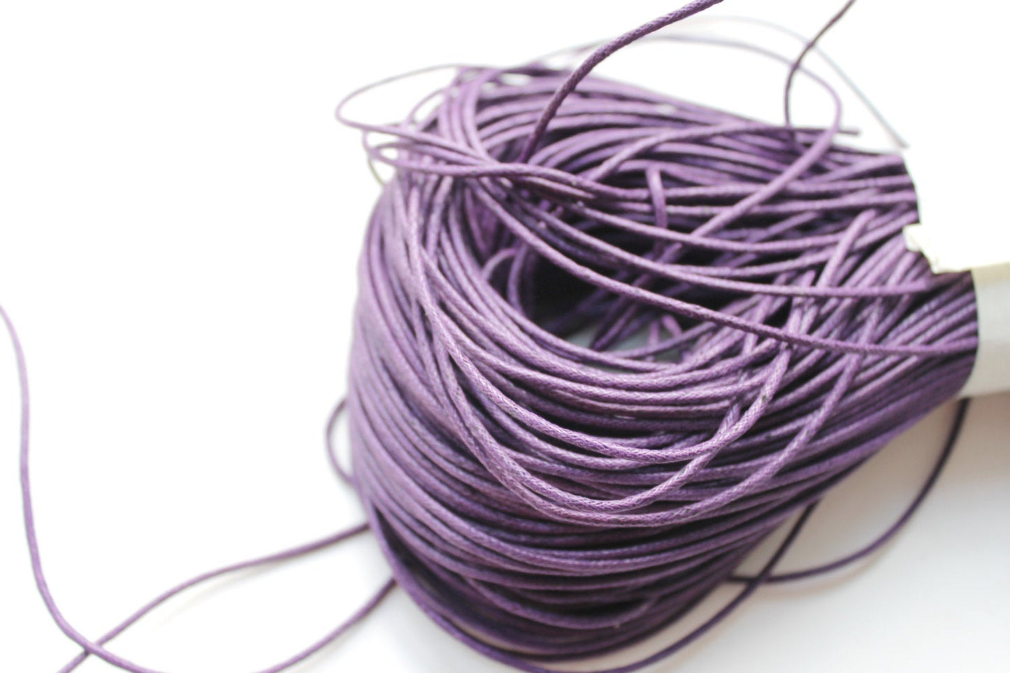 Purple Wax Cotton Cord 1.5 mm 10 meters - 10,9 yards or 32,8 feet