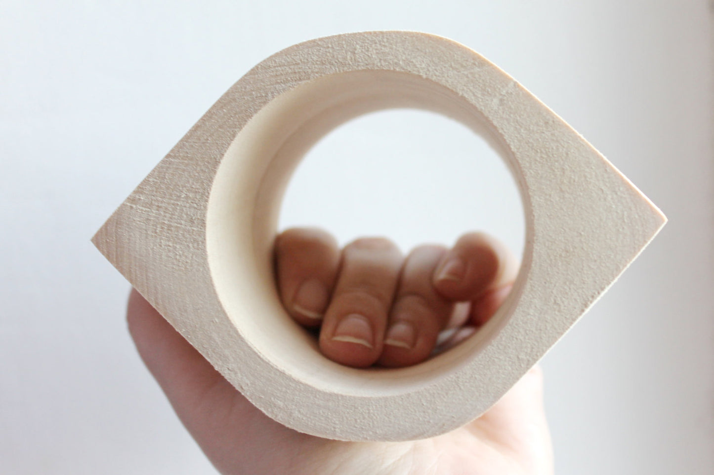 70 mm BIG Wooden bangle unfinished eye shape - natural eco friendly