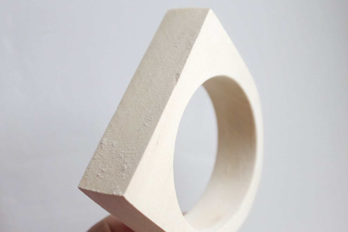 15 mm Wooden bangle unfinished round with two corners - natural eco friendly