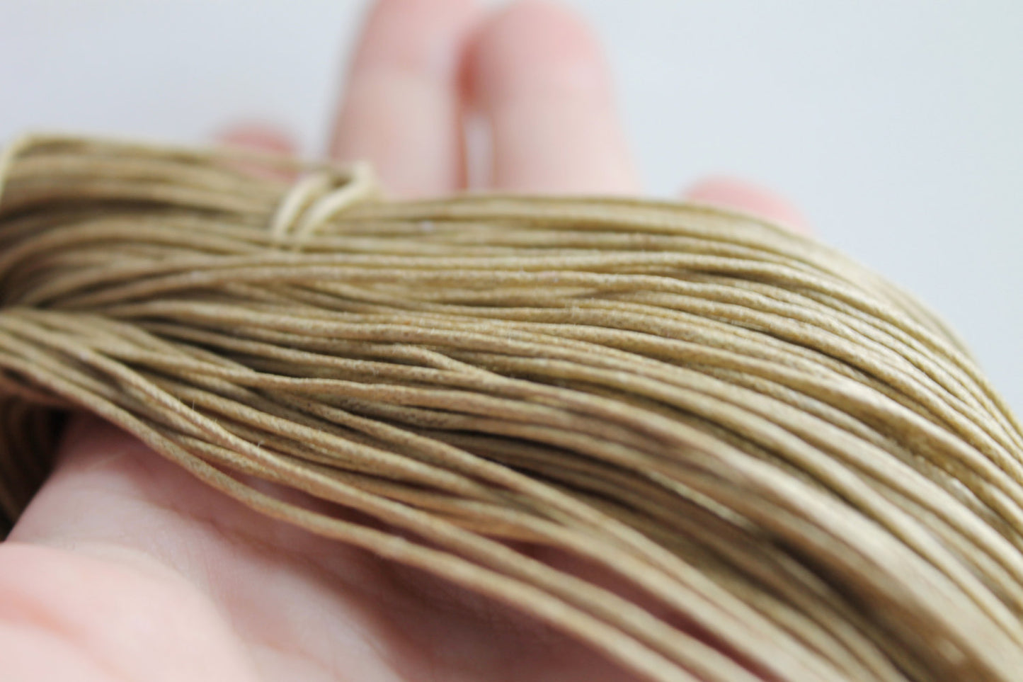 Light coffee Wax Cotton Cord 1mm 10 meters - 10,93 yards or 32,80 feet