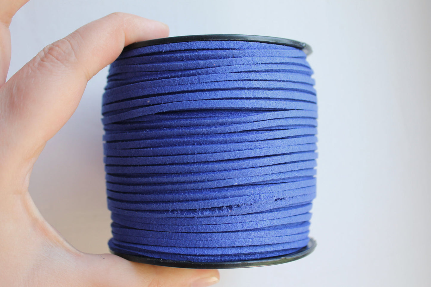 Bright Blue Suede cord - high quality soft faux cord 2 m - 2,18 yards or 6,5 feet