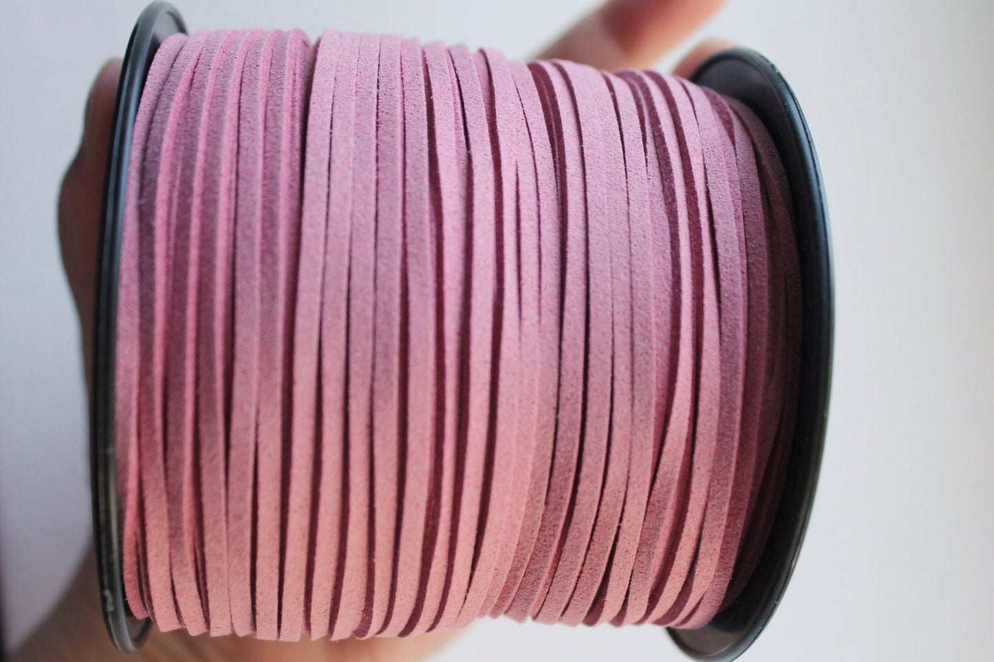 Pink Suede cord - high quality soft faux cord 2 m - 2,18 yards or 6,5 feet