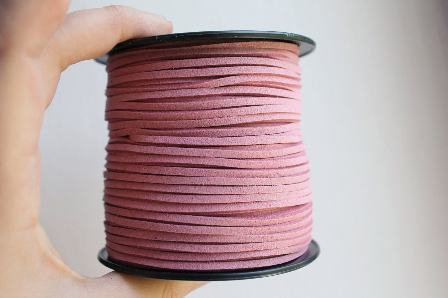Pink Suede cord - high quality soft faux cord 2 m - 2,18 yards or 6,5 feet