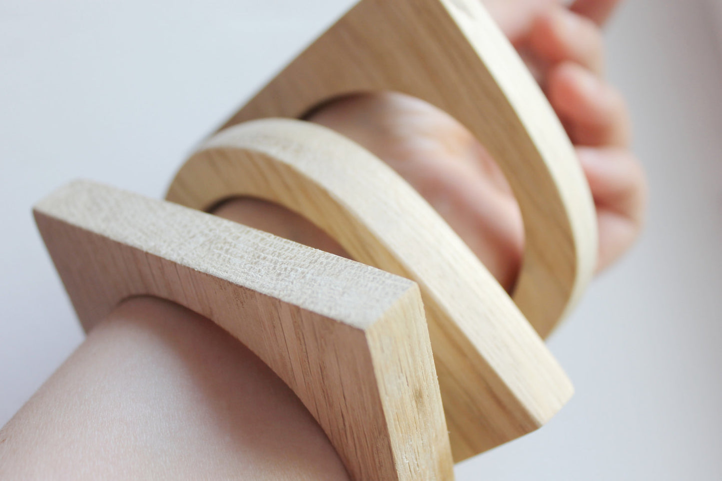 15 mm Bracelet made of OAK wood - 15 mm Wooden bangle unfinished corner - natural eco friendly