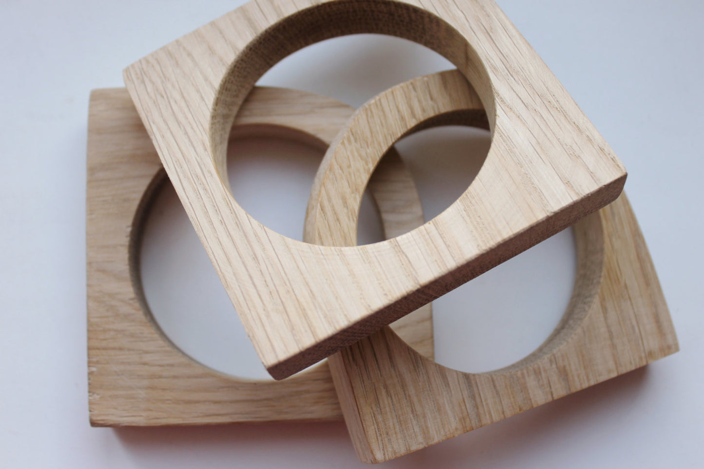 15 mm Bracelet made of OAK wood - 15 mm Wooden square bangle unfinished - natural eco friendly