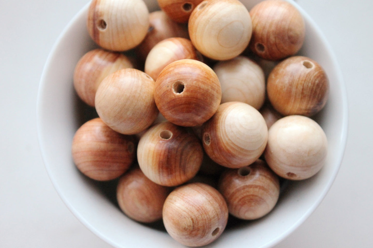 Juniper aroma beads 17 mm Natural polished - 10 pcs - eco friendly