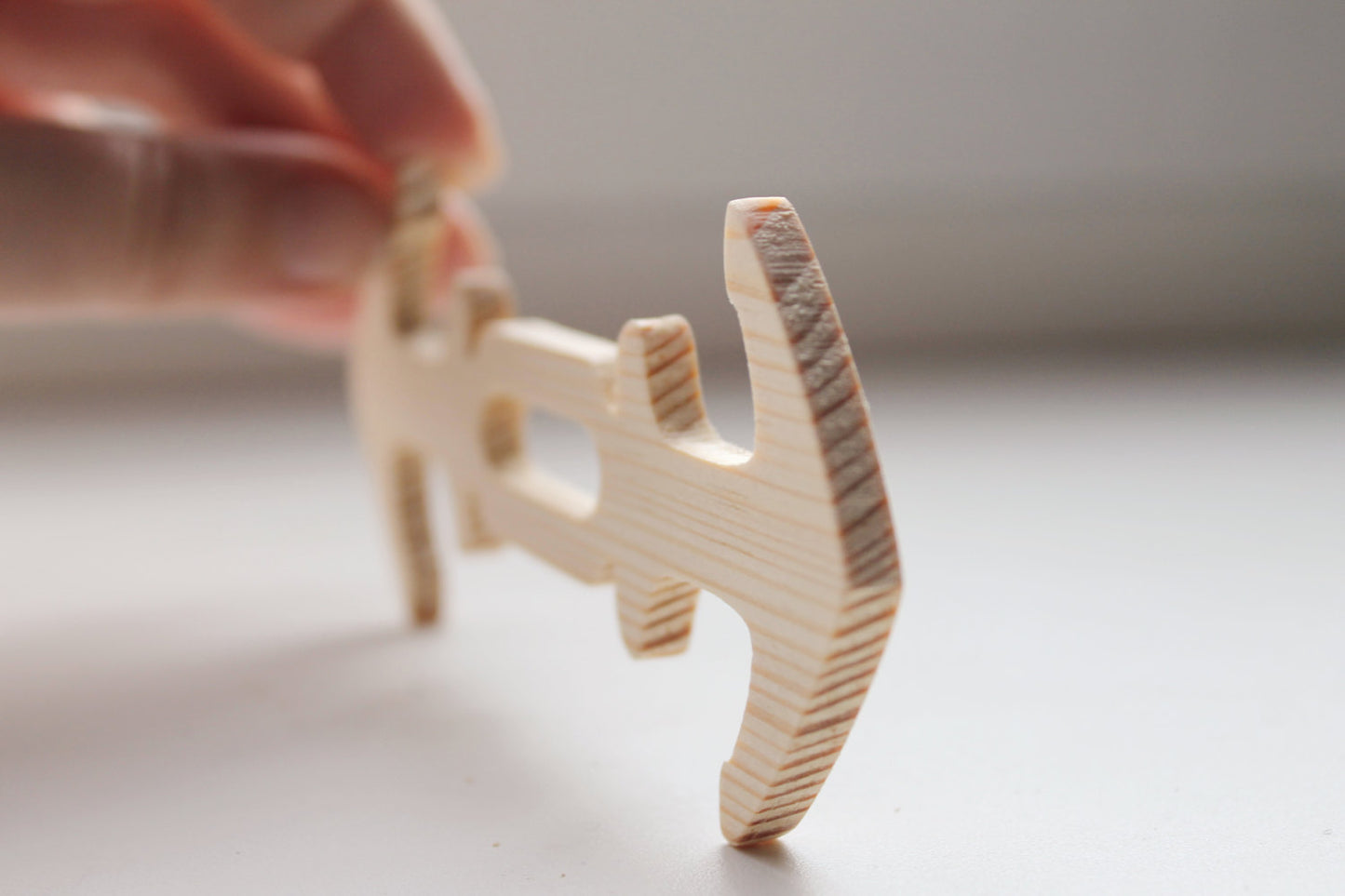 Unfinished wooden bow tie with anchors at the ends - natural - eco friendly - Pine wood