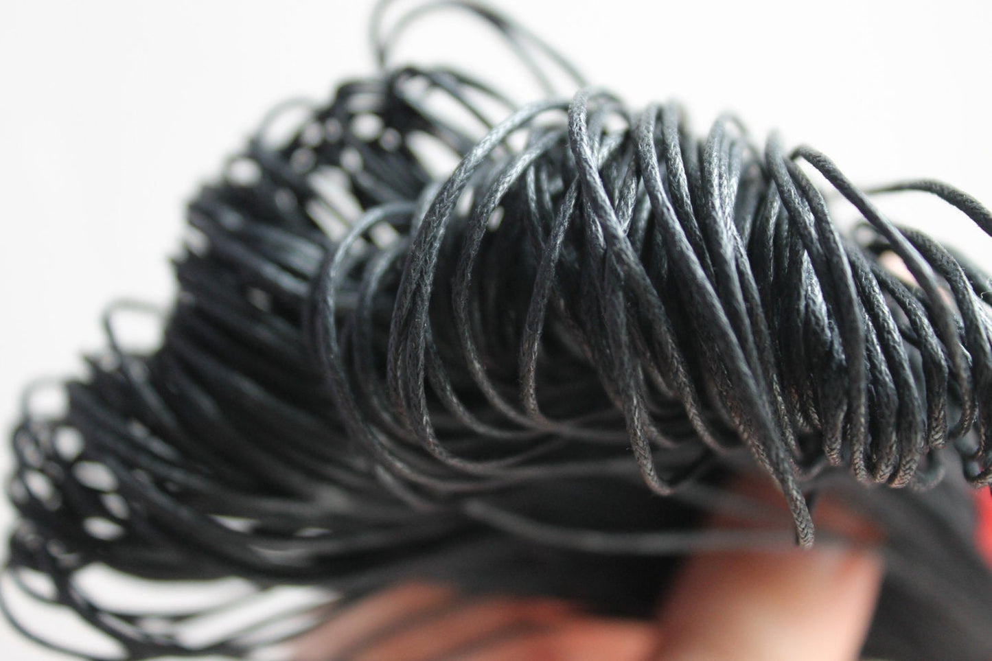 Black Wax Cotton Cord 1 mm 10 meters - 10,9 yards or 32,8 feet