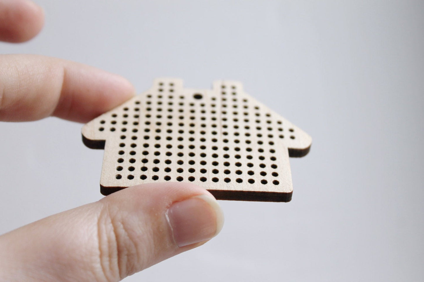 SET OF 5 - House Cross stitch pendant blank - blanks Wood Needlecraft Pendant, wooden cross stitch blank HOUSE