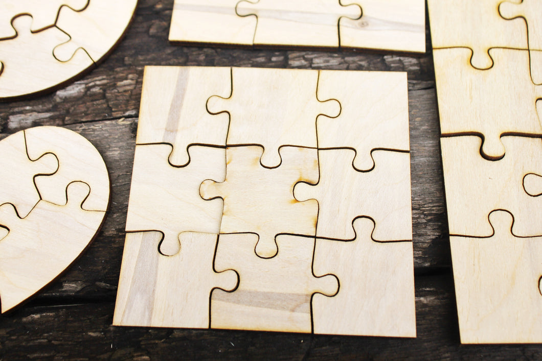 Wooden puzzle blanks - kids puzzle - laser cut puzzle blank - Wooden Puzzle - pick a form