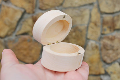 Oval unfinished wooden box 2.8x2 inches - alder wood - oblong box