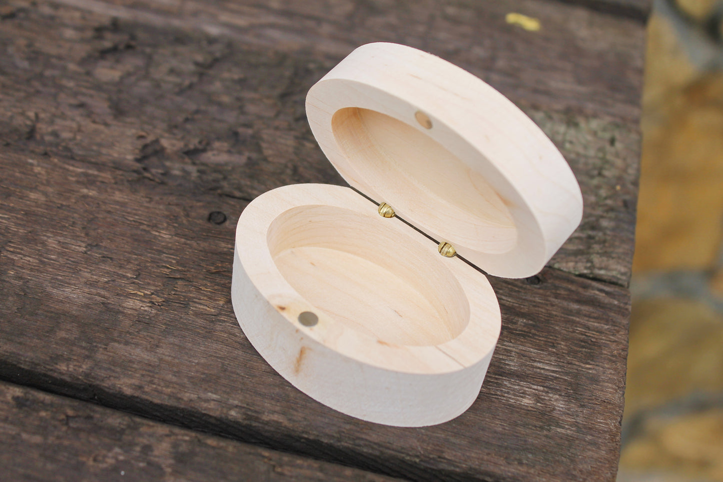 Oval unfinished wooden box 2.8x2 inches - alder wood - oblong box